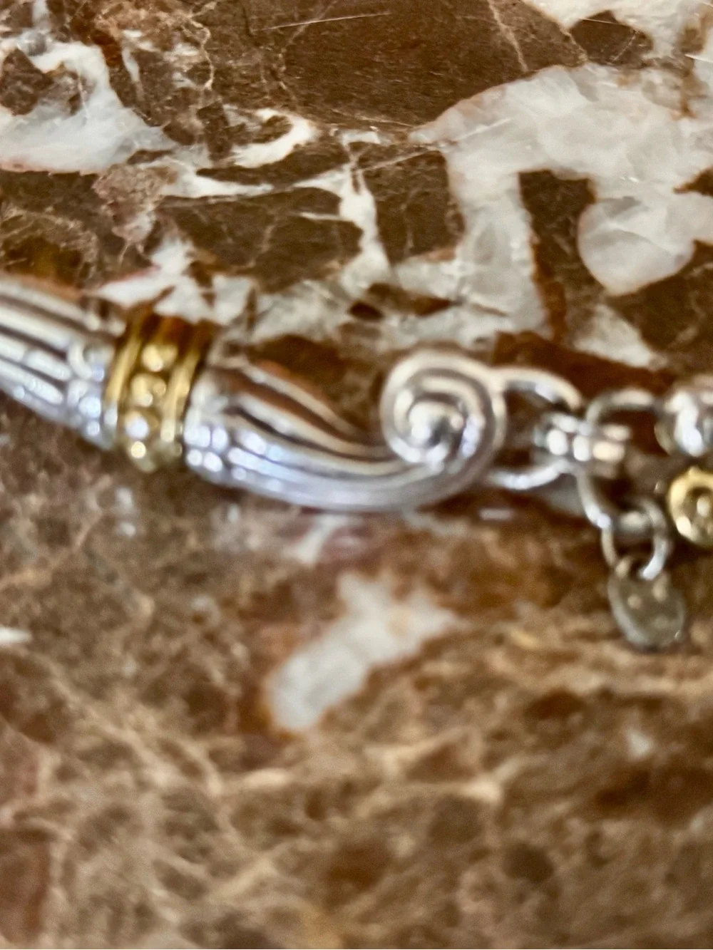 Vintage 90s Y2K Brighton Two-Tone Double Snake Chain Belt